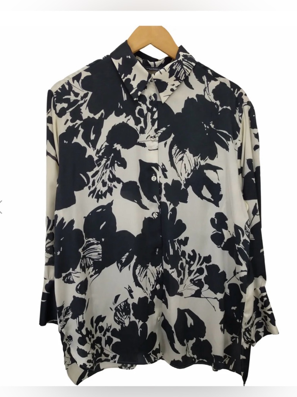 Zara Flora Print Button Down Shirt